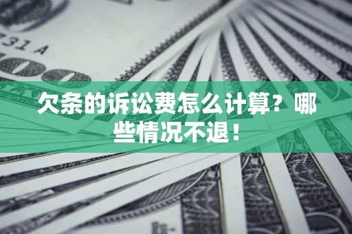 武汉欠条的诉讼费怎么计算？哪些情况不退！