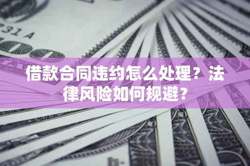 武汉借款合同违约怎么处理？法律风险如何规避？